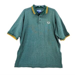 Vtg Starter Green Bay Packers Polo Shirt Mens XL Green Gold Embroidered Logo NFL
